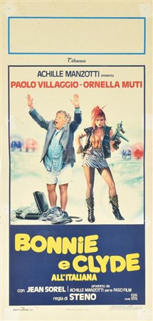 BONNIE E CLYDE ALL'ITALIANA locandina originale, 1983. LITOSPES Roma cm 70x33...