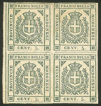 Antichi Stati Italiani - Modena - 1859 - Quartina del 5 cent (12 cat.11000)