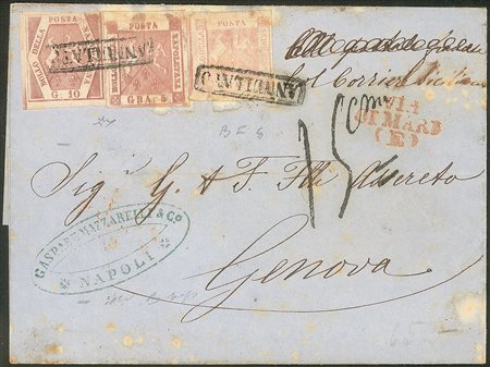 Antichi Stati Italiani - Napoli - Lettera con affrancatura tricolore