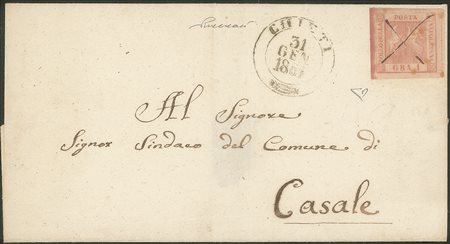 Antichi Stati Italiani - Napoli - Lettera da CHIETI 31 GEN. 1858 a Casale
