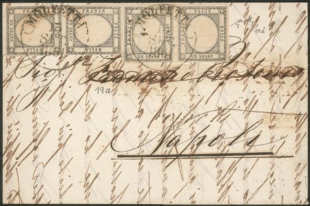 Antichi Stati Italiani - Province Napoletane - Lettera affrancata con una coppia verticale