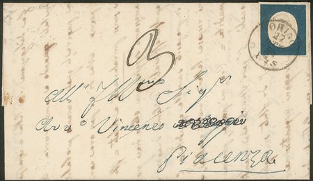 Antichi Stati Italiani - Sardegna - Lettera preconvenzione affrancata con 20 cent azzurro (8 cat.1350)