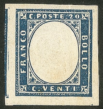 Antichi Stati Italiani - Sardegna - 1860 - 20 cent azzurro (15Ca)