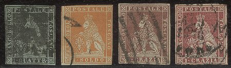 Antichi Stati Italiani - Toscana - 1851/1852 - Lotto di 9 valori