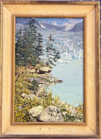 Ottorino Campagnari Mestre (ve) 1910 - Torino 1982 Lago e ghiacciaio del Miage, Courmayeur