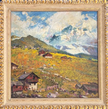 Cesare Bentivoglio Genova 1868 – 1952 Paesaggio montano