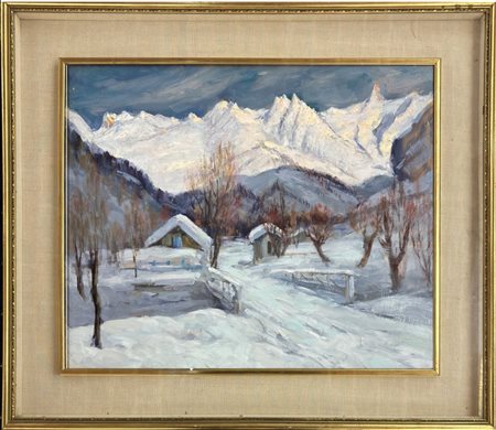 Felice Vellan Torino 1889 – 1976 Nevicata a Courmayeur