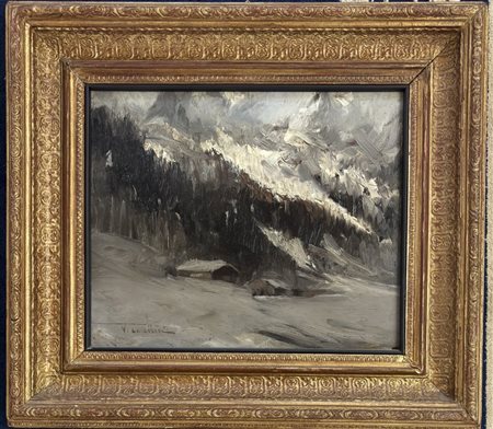 Vittorio Cavalleri Torino 1860 - Gerbido (TO) 1938 Neve in montagna