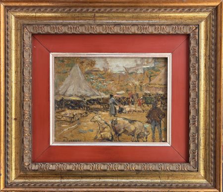 Alberto Ferrero Vercelli 1888 - 1963 Roma Mercato rionale a Vercelli