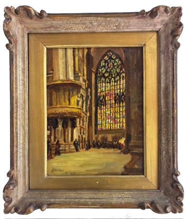 A Ventura Italia XIX secolo Interno del duomo di Milano