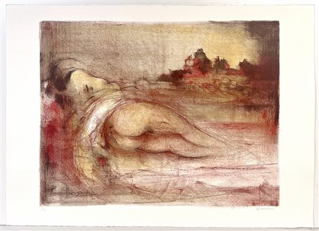 AJMONE GIUSEPPE, 50 X 70 cm, litografia su carta , firma in basso a destra e...