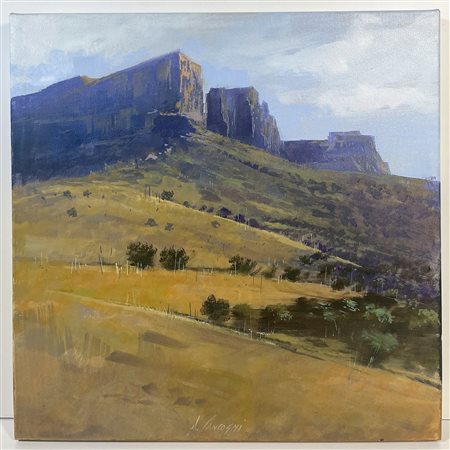 AGOSTINO CANCOGNI, 50 X 50 cm, olio su tela, autentica dell'artista su...