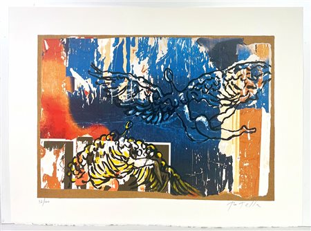 MIMMO ROTELLA, 60 X 80 cm, ”L’Angelo Cattivo" Tecnica: Serigrafia...