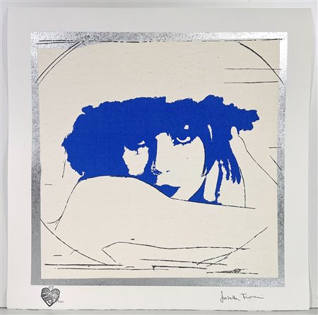 FIORONI GIOSETTA, 50 X 50 cm, ”Doppio Liberty" Blue e, Serigrafia materica...