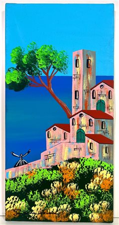 PAOLO DA NORCIA, 20 X 40 cm, Olio su tela, firma in basso a sinistra, timbro...