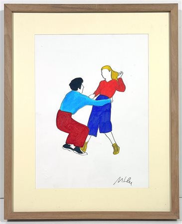 MARCO LODOLA, 24 X 33 cm, Pennarelli su cartoncino, autentica dell'artista su...