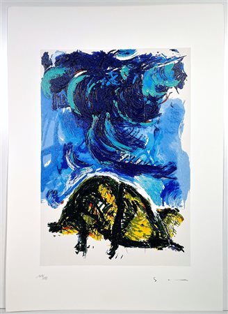 MARIO SCHIFANO, 50 X 70 cm, ”Senza Titolo" Serigrafia materica Numerata in...