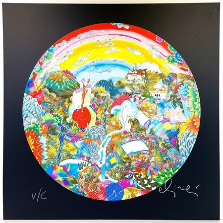 LUCA ALINARI, 70 X 70 cm, ”L’altro io del suo io" Serigrafia polimaterica a...