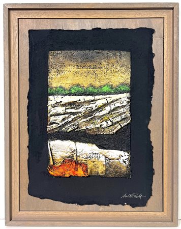 MARIO PASCHETTA, 35,5 X 25 cm, tecnica mista su carta applicata su tavoletta...
