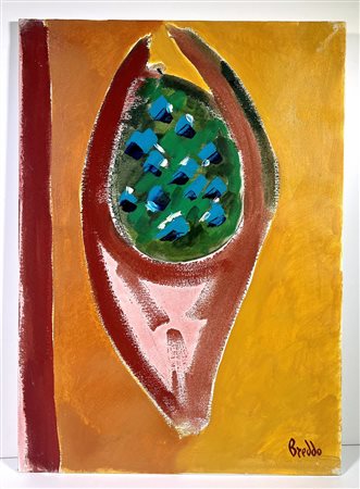 GASTONE BREDDO, 50 X 70 cm, olio su tela autentica dell'artista su fotografia