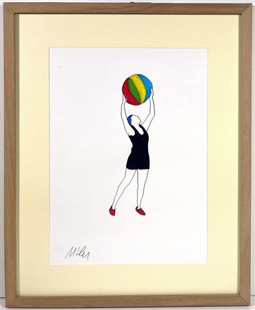 MARCO LODOLA, 33 X 24 cm, pennarelli su cartoncino, autentica su fotografia