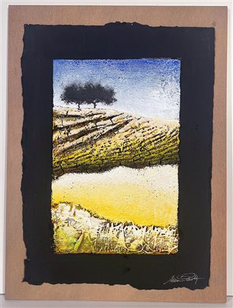 MARIO PASCHETTA, 25 X 35 cm, Tecnica mista su carta applicata su tavoletta cm...