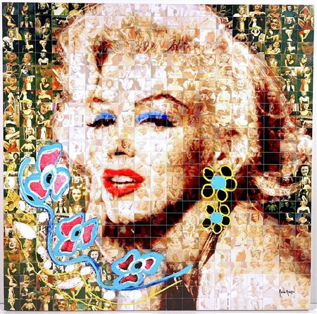 MARIA MURGIA, 50 X 50 cm, ”Omaggio a Marilyn Monroe" fotomosaico digitale...