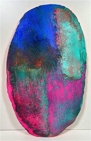 RENZO NUCARA, 30 X 50 cm, ”Reperto”, resine e pigmenti su tavola, anno 2002...