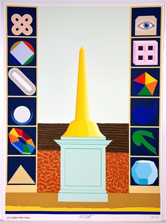 LUCIO DEL PEZZO, 76 X 56 cm, ”L’ altezza senza nome" serigrafia su carta da...