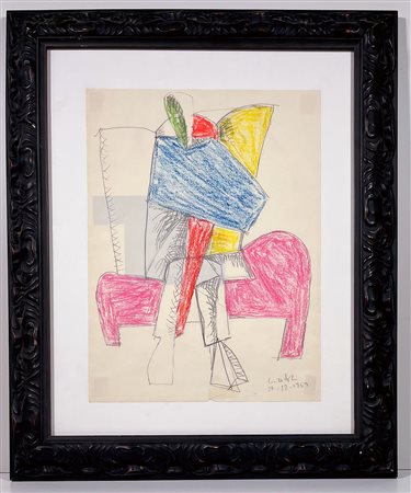 CLAUDIO CINTOLI, 40 X 29,3 cm, tecnica mista su carta, Senza titolo, anno...