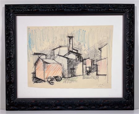 CLAUDIO CINTOLI, 28,5 X 43,9 cm, tecnica mista su carta, Senza titolo, anno...