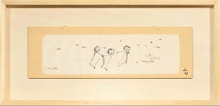 MARIA LAI, 18 X 57 cm, inchiostro su tela applicata su tavola, Firma e data...