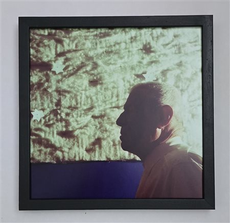 MICHELE ZAZA, 40 x 40 cm, ritratto 1980, fotografia a colori riportata su...