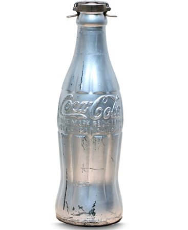 ANDY WARHOL, h 20 cm, Vernice spray su una bottiglia di Coca-Cola in vetro (...