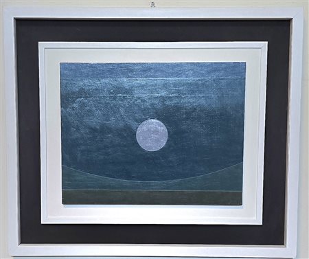 GIOVANNI KOROMPAY, 36 X 46 cm, olio su tavola del 1969, Titolo “ Mare chiaro...