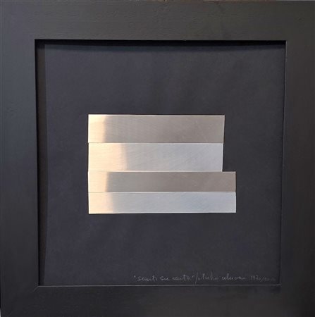 GETULIO ALVIANI, 35 X 35 cm, Alluminio su cartone del 1970/2000, Firmato e...