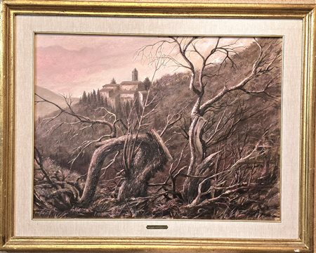 SERGIO NELLY AGLIETTI, 44,5 x 59,5 cm, Olio su cartone telato, Senza titolo.