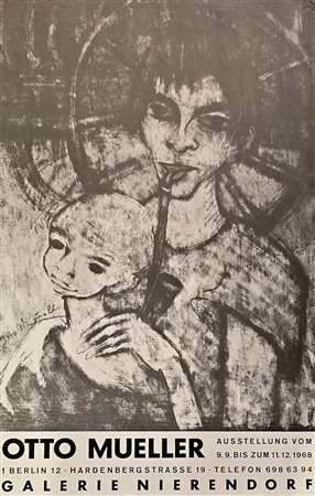 OTTO MUELLER, 77 X 48 cm, Manifesto litografico originale della mostra...