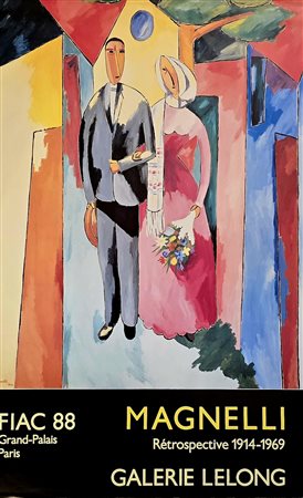 ALBERTO MAGNELLI, 85 X 53 cm, Manifesto litografico originale eseguito per la...