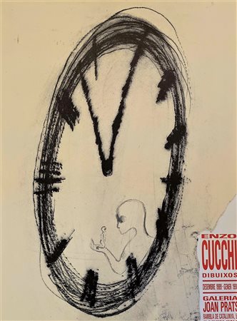 ENZO CUCCHI, 76 X 56 cm, Manifesto originale litografico del 1986, eseguito...