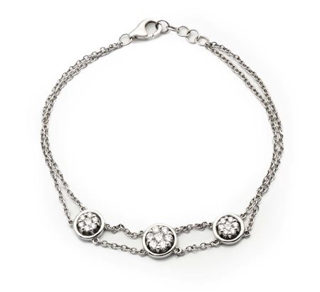 Bracciale in oro e brillanti Oro bianco 750/000. Peso complessivo gr. 4,60...