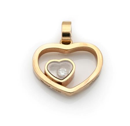 Chopard pendente a cuore in oro e brillante Oro giallo 750/000. Peso...