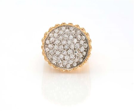 Anello in oro e brillanti Oro rosa e bianco 750/000. Diamanti in taglio...