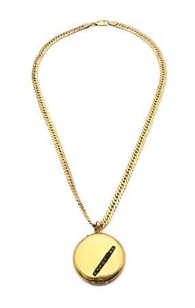 Collana con pendente in oro e zaffiri Oro giallo 750/000. Peso complessivo...
