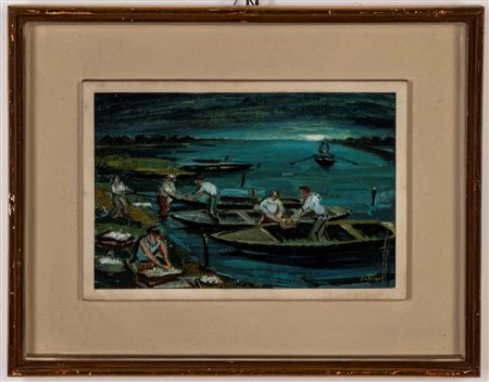 Costanzo Schiavi (Udine 1923 - Udine 2006)  - Ritorno dalla pesca, 1954