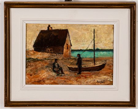 Luigi Brambati (Castiglione d'Adda 1925 - 1983)  - Alba in Bretagna,  