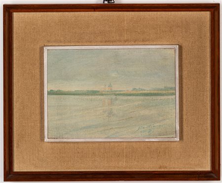 Galliano Cagnolati (Santa Vittoria di Gualtieri 1926 - Guastalla 2014)  - Sponda destra del Pò a Boretto, 1968