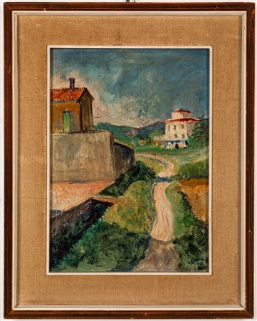 Luigi Cervellati (Bologna 1900 - 1967)  - Villa alla periferia, 1950