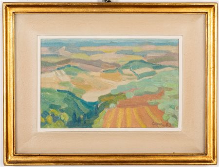 Alessandra Cavo (1926 - 2007)  - Paesaggio San Gemignano, 1953