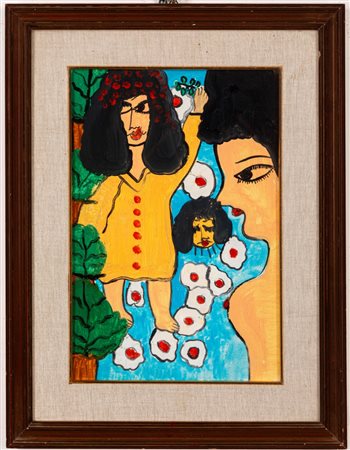 Candida Bissoni (Roncoferraro 1936 - 2011)  - Bambina con mamma, 1970